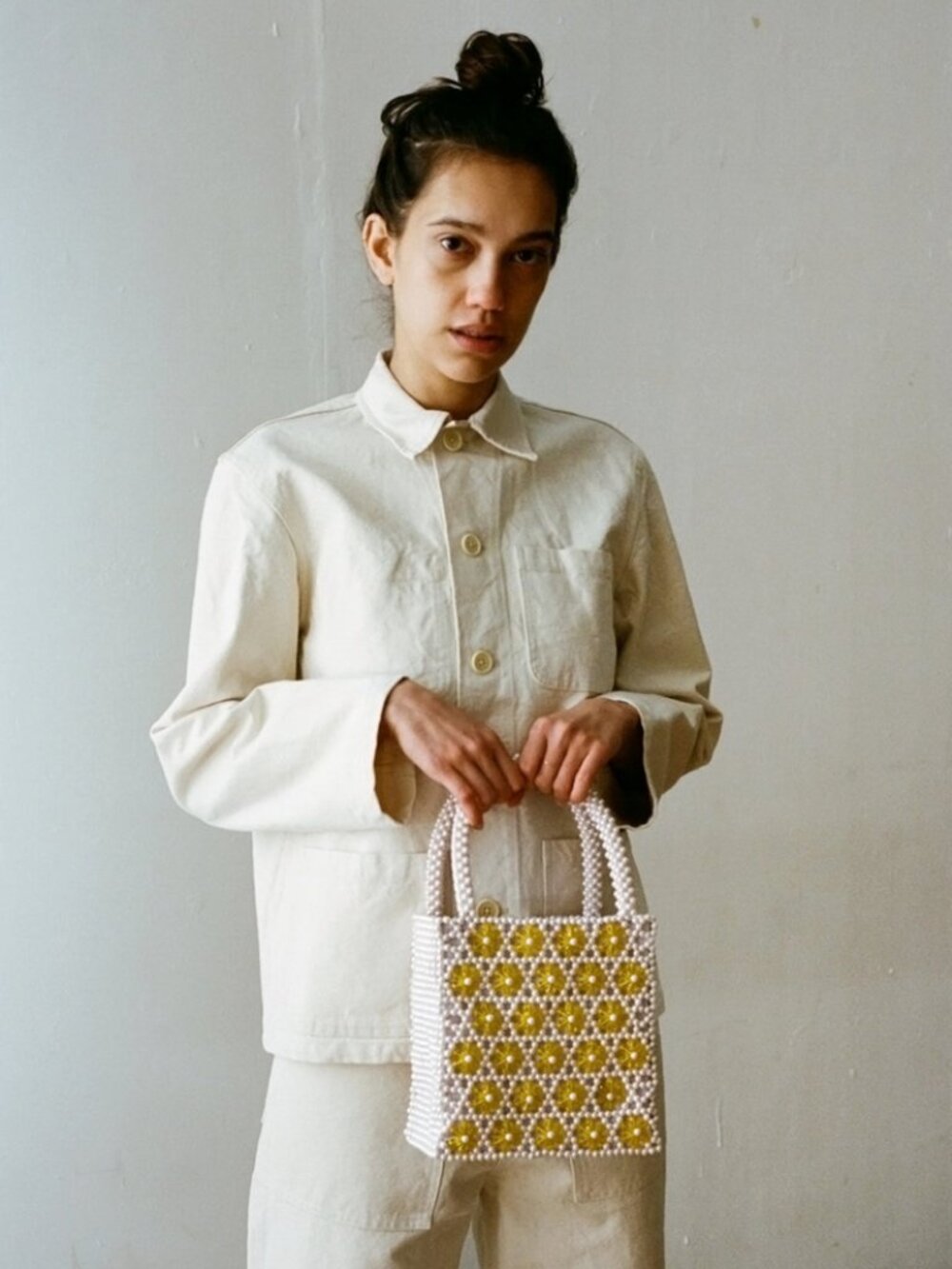 Caron Callahan Krasner Canvas Jacket in Cream/Natural